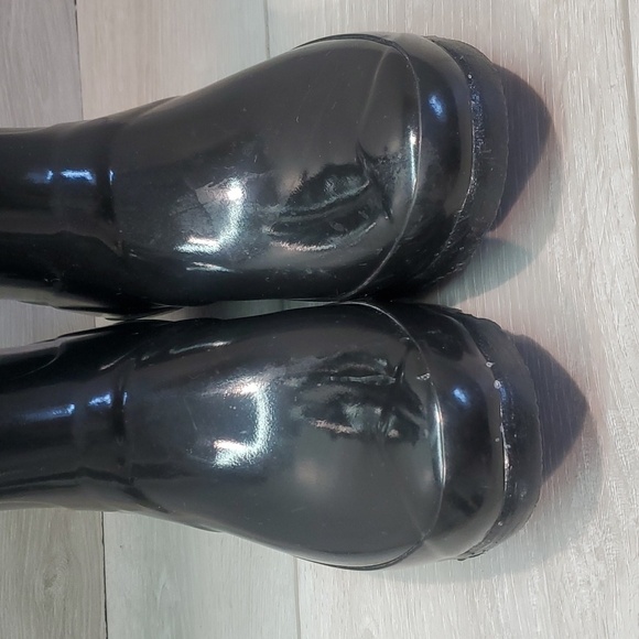 Hunter Womens Original Glossy Wellies  Classic Rain Tall lined boots shoes sz 8 - Picture 5 of 14